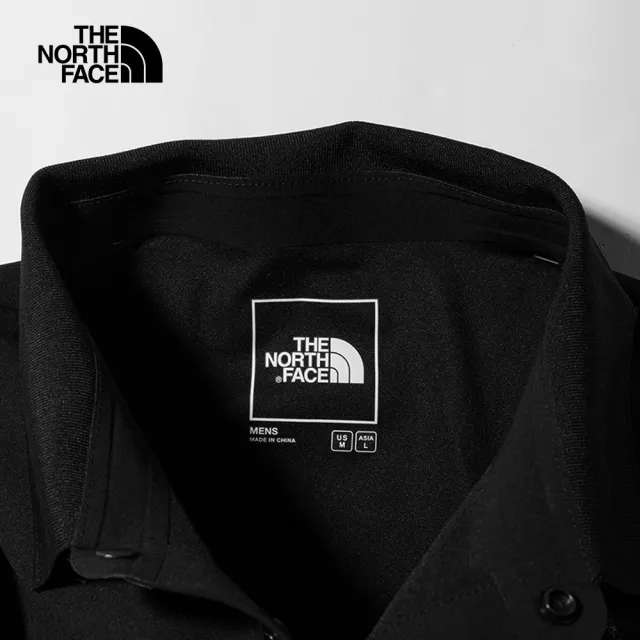 【The North Face】北面男款黑色UPF防曬POLO衫短袖|87W2JK3(抗UV)