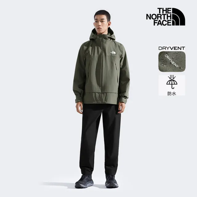 【The North Face】北面男款灰褐色DRYVENT防水衝鋒衣|8BWF21L(外套)