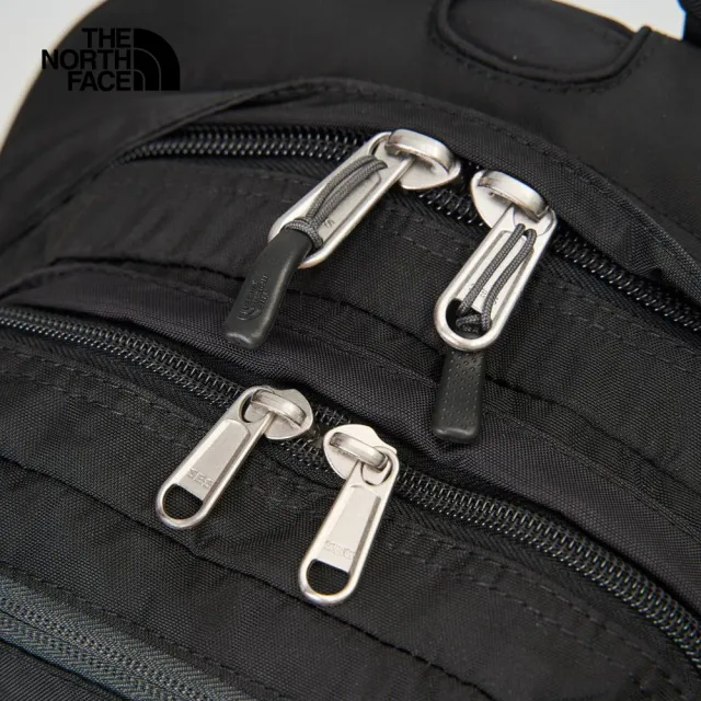 【The North Face】北面男女款黑色DWR防潑水休閒後背包|CF9C4GZ(筆電包/登山包)