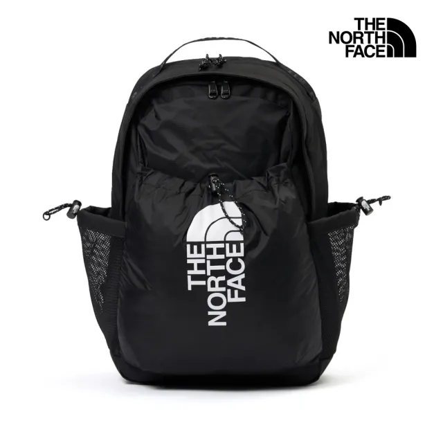 【The North Face】北面男女款黑色DWR防潑水便捷舒適休閒後背包|52TB4HF