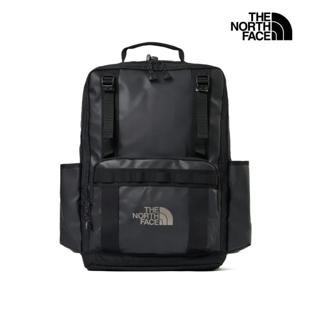 【The North Face】北面男女款黑色DWR防潑水大容量多功能休閒後背包|8BK4BIA
