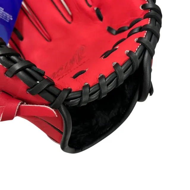 【MIZUNO 美津濃】工字檔全牛皮棒球手套11.75吋紅X黑帶皮(1ATGH26603 62)