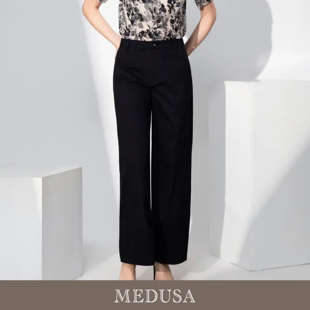 【MEDUSA 曼度莎】現貨-設計感壓褶彎刀西裝褲 - 2色（M-XL）｜西裝褲 壓褶長褲 都會穿搭