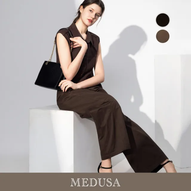 【MEDUSA 曼度莎】現貨-設計感壓褶彎刀西裝褲 - 2色（M-XL）｜西裝褲 壓褶長褲 都會穿搭