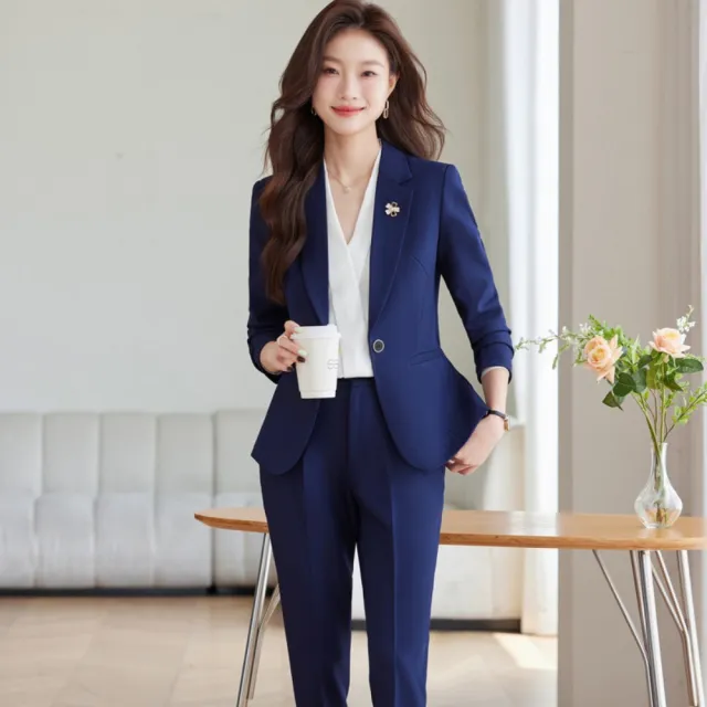 【巴黎精品】現貨限搶 西裝套裝兩件套褲裝(職業西服優雅西裝褲女裝3色a1ht48)