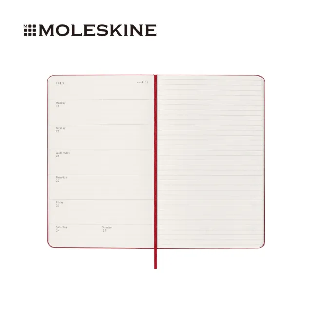 【MOLESKINE】2026-27 18個月週記硬皮手帳 - L型/紅