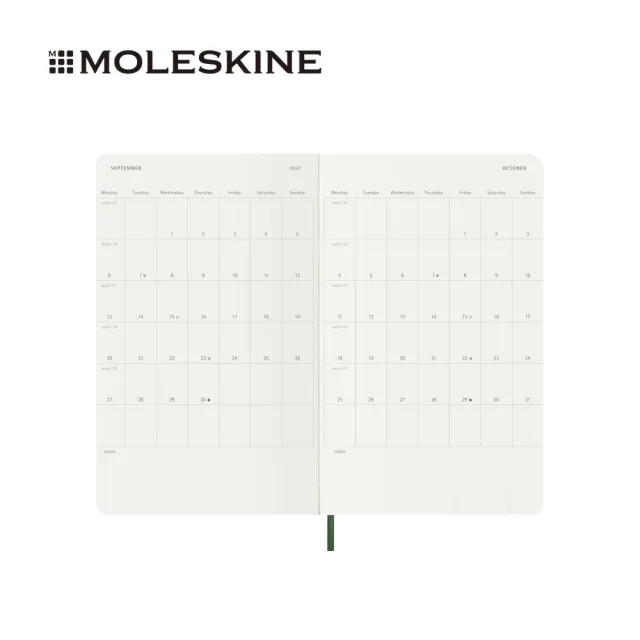 【MOLESKINE】2026-27 18個月週記軟皮手帳 - L型/墨綠