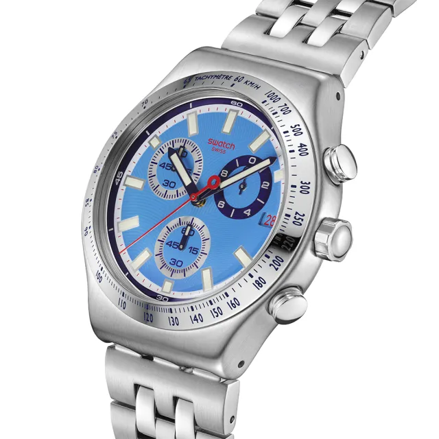 【SWATCH】MIDDAY IN THE MIRROR 金屬手錶/男錶/女錶/瑞士製造 YVS541G (43mm)
