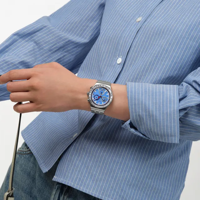 【SWATCH】MIDDAY IN THE MIRROR 金屬手錶/男錶/女錶/瑞士製造 YVS541G (43mm)