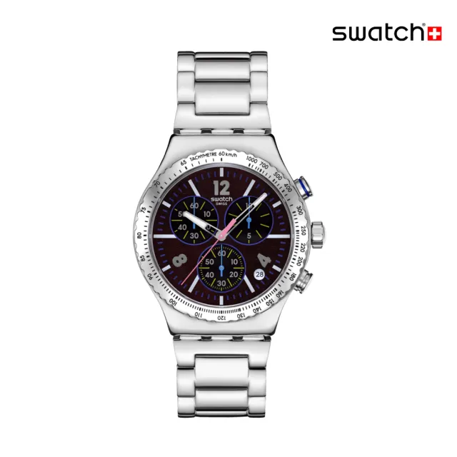 【SWATCH】PURPLE GLOW 金屬手錶/男錶/瑞士製造 YVS533G(43mm)