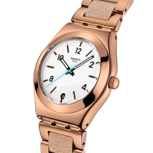 【SWATCH】ESSENCE OF ROSE 金屬手錶/女錶/瑞士製造 YLG414G(33mm)