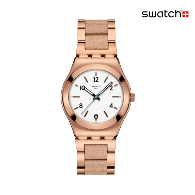 【SWATCH】ESSENCE OF ROSE 金屬手錶/女錶/瑞士製造 YLG414G(33mm)