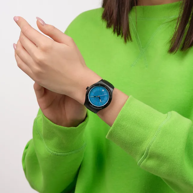 【SWATCH】BLACKCLOAK MECHANISM 機械錶/男錶/瑞士製造 YIB408(42mm)