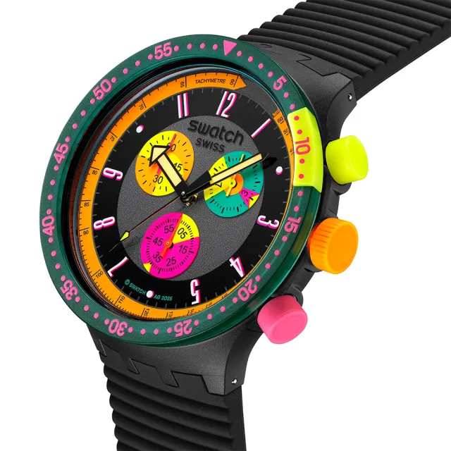 【SWATCH】NEON SEPPIA 大錶面手錶/男錶/女錶/瑞士製造 SB02B104(47mm)