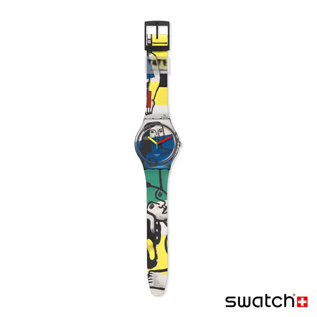 【SWATCH】LEGERS TWO WOMEN HOLDING FLOWERS 泰德美術館聯名/男錶/女錶/瑞士製造 SUOZ363 (41mm)