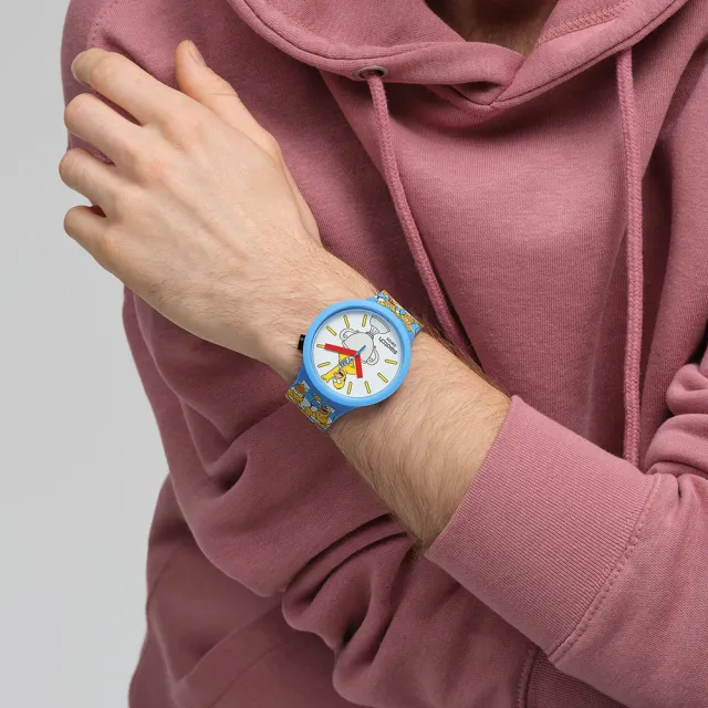 【SWATCH】BEST. DAD. EVER. 辛普森家庭/大錶面手錶/男錶/女錶/瑞士製造 SB05Z100(47mm)