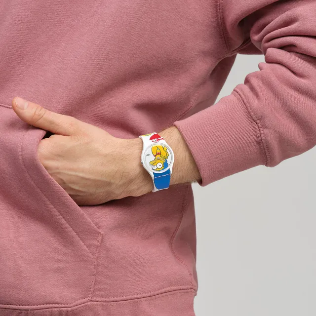 【SWATCH】BEST. MOM. EVER. 辛普森家庭/經典手錶/男錶/女錶/瑞士製造 SO28Z116(34mm)