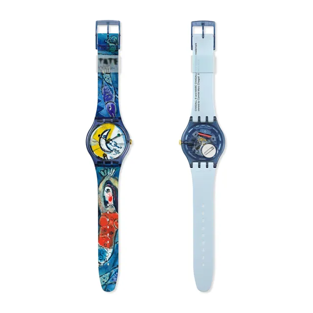 【SWATCH】CHAGALL`S BLUE CIRCUS 夏卡爾《藍色馬戲團》/泰德美術館聯名 SUOZ365 (41mm)