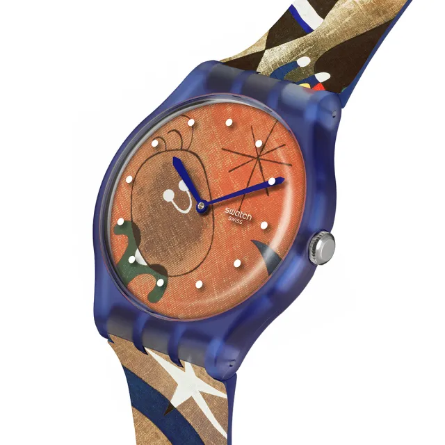 【SWATCH】MIROS WOMEN & BIRD IN THE MOONLIGHT 泰德美術館聯名/男錶/女錶/瑞士製造 SO29Z136 (41mm)