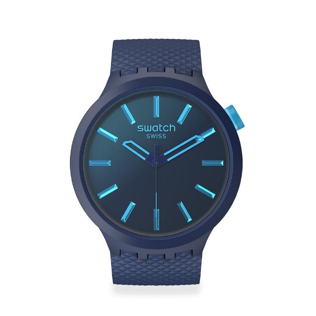 【SWATCH】INDIGO GLOW 大錶面手錶/男錶/女錶/瑞士製造 SB05N113(47mm)