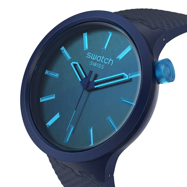【SWATCH】INDIGO GLOW 大錶面手錶/男錶/女錶/瑞士製造 SB05N113(47mm)