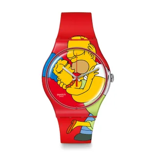 【SWATCH】SWEET EMBRACE 情人節特別款/辛普森家庭/男錶/女錶/瑞士製造 SO29Z120 (41mm)