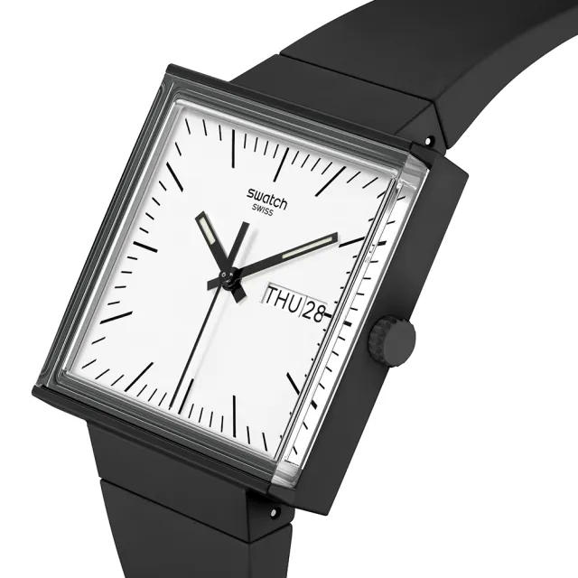 【SWATCH】WHAT IF BLACK? 經典手錶/女錶/瑞士製造 SO34B700(33mm)