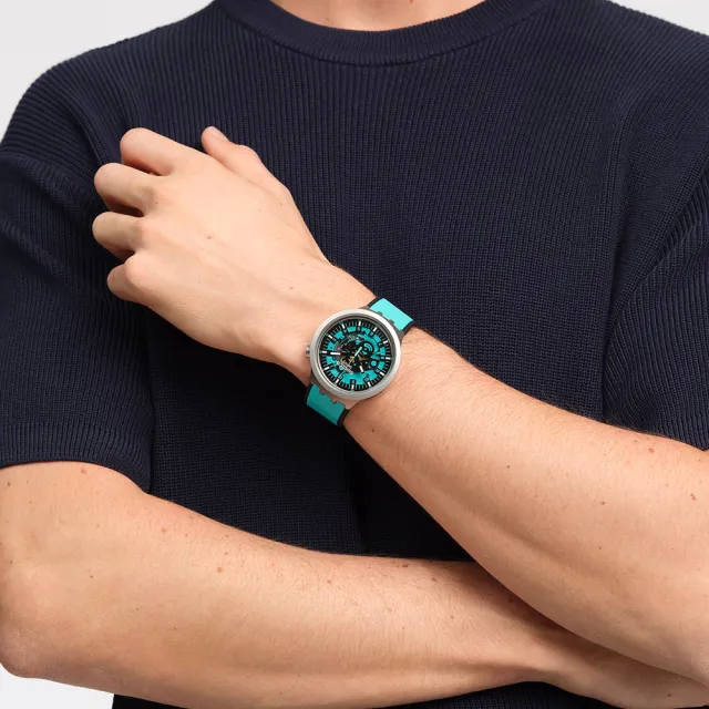 【SWATCH】MINT TRIM 大錶面金屬手錶/男錶/女錶/瑞士製造 SB07S111(47mm)