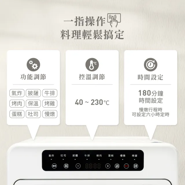 【SAMPO 聲寶】21L隱藏式發熱管氣炸電烤箱(KZ-XC21B)
