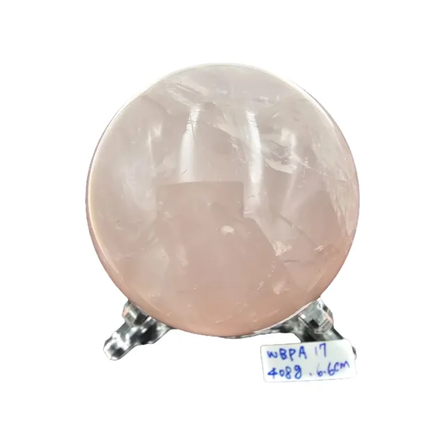 【藏古祥館】一級品天然水晶粉晶球WBPA17 (粉水晶408g)