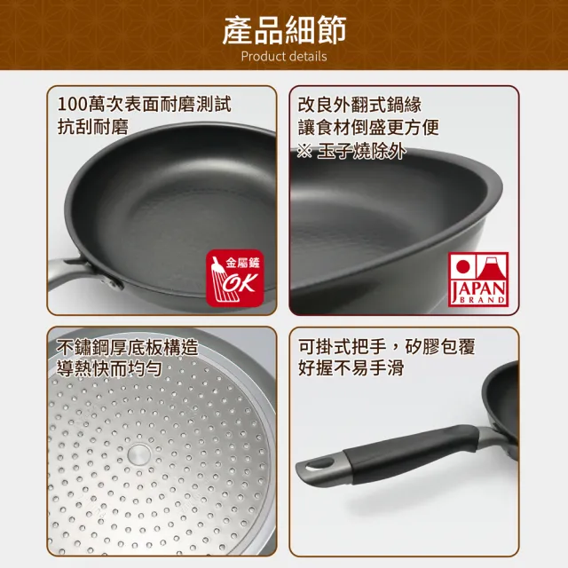 【TAKECAN 竹原】日本製霞星空銀IH不沾平底鍋28cm(含蓋)可用金屬鏟/不挑爐具