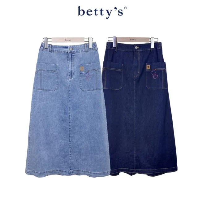 【betty’s 貝蒂思】心心相印長版A字牛仔裙(共二色)