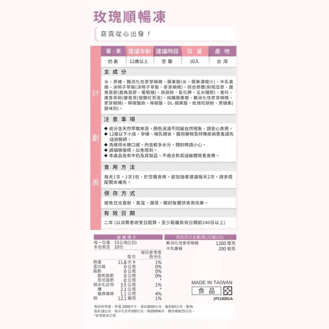 【蒔心】玫瑰順暢凍 (10入/盒)