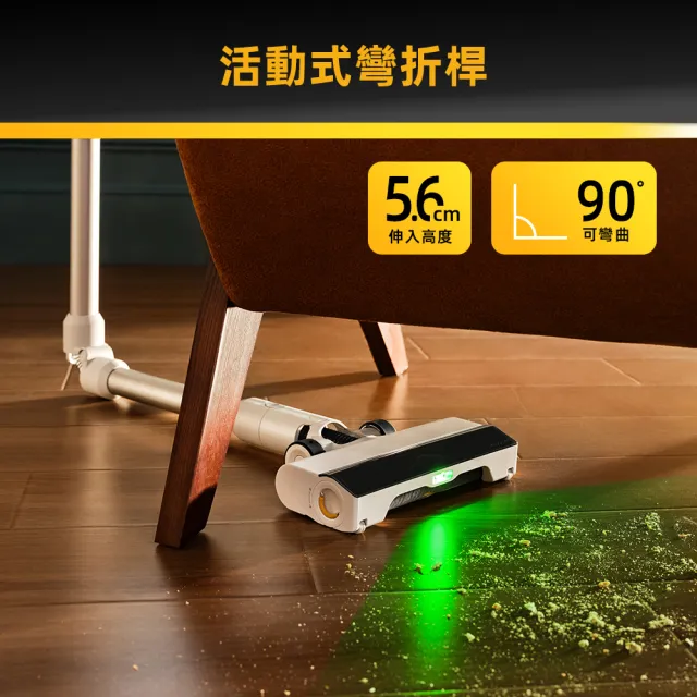 【Roborock 石頭科技】MOMO獨家暢銷款! H60強氣旋綠光無線吸塵器(115AW大吸力/40CM長髮零纏繞/90度活動)