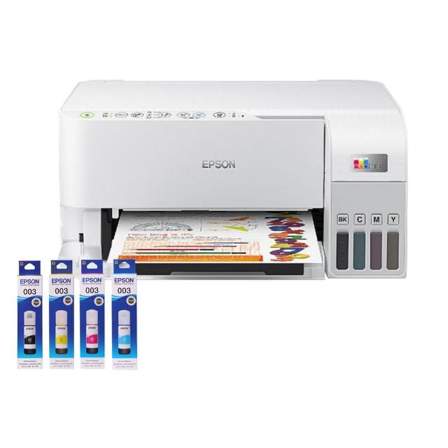 【EPSON】官方直營 搭1組T00V原廠1黑3彩墨水★L3556 三合一Wi-Fi智慧遙控連續供墨複合機