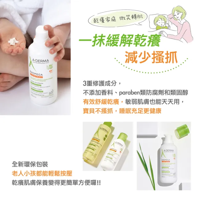 【A-DERMA 艾芙美】官方直營 益護佳舒緩保濕乳液/營養霜400ml(任選)