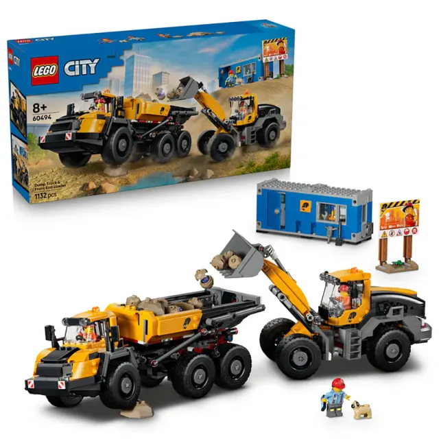【LEGO 樂高】60494 傾卸式卡車與前端裝載機 積木
