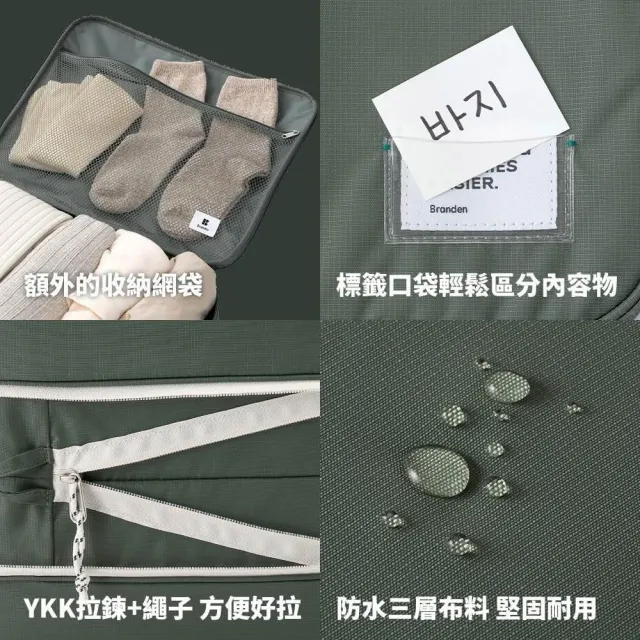 【Branden】品牌旗艦店｜超強壓縮收納袋28吋行李箱S+S+M+M+L五件組（收納用品/旅行收納袋/旅行袋)