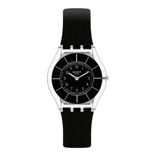 【SWATCH】BLACK CLASSINESS 超薄手錶/男錶/女錶/瑞士製造 SS08K103(34mm)