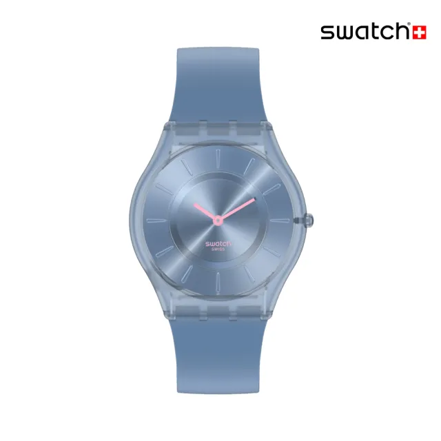 【SWATCH】DENIM BLUE 超薄手錶/男錶/女錶/瑞士製造 SS08N100-S14(34mm)