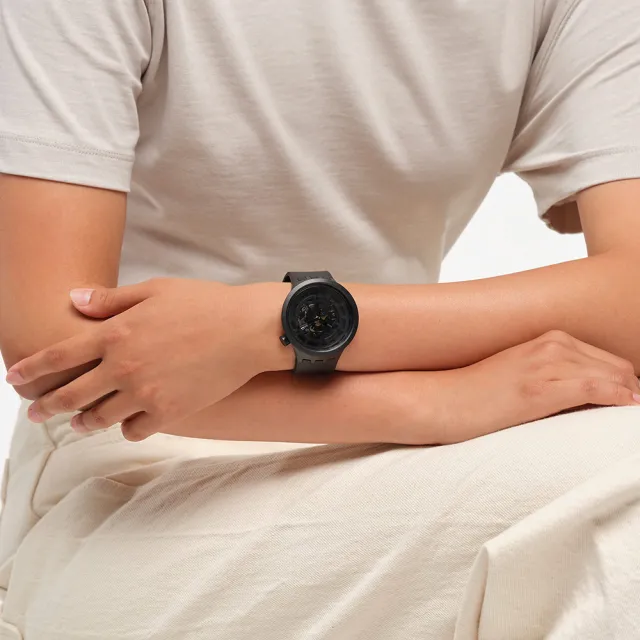 【SWATCH】C-BLACK 大錶面手錶/男錶/女錶/瑞士製造 SB03B100(47mm)