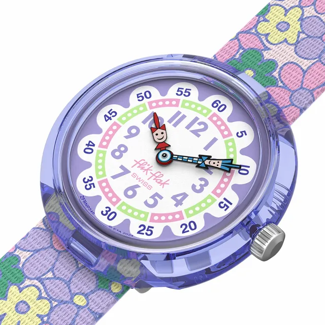 【Flik Flak】兒童錶 FLOWER FIELDS 兒童手錶 兒童禮物 瑞士錶 編織錶帶(31.85mm)