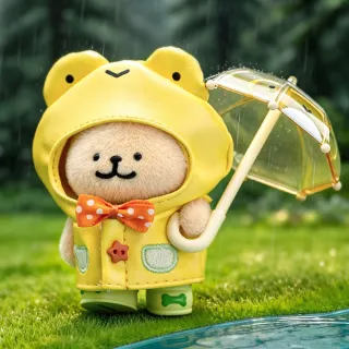【YENDAR 研達】線條小狗 下雨天了怎麼辦系列盲盒(6入/中盒)(可動關節×穿脫雨衣×透明小雨傘)