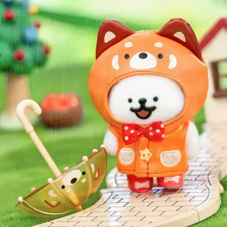 【YENDAR 研達】線條小狗 下雨天了怎麼辦系列盲盒(6入/中盒)(可動關節×穿脫雨衣×透明小雨傘)