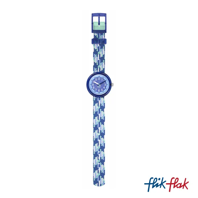 【Flik Flak】兒童手錶 BRAID IN BLUE / TEXTILE STRAP 兒童禮物/安全防水/瑞士製造 FPNP169(31.85mm)