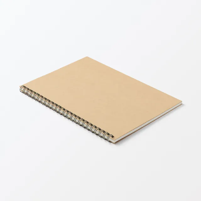 【MUJI 無印良品】植林木不易透色雙環筆記本/橫線/48頁.A5.米