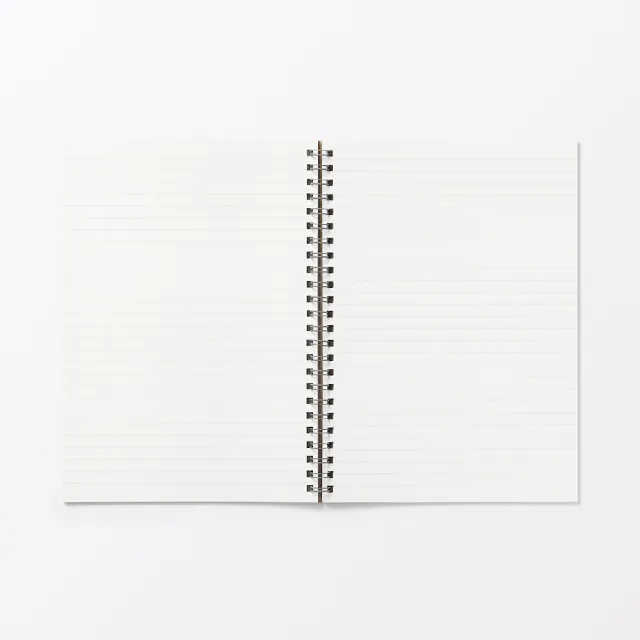 【MUJI 無印良品】植林木不易透色雙環筆記本/橫線/48頁.A5.米