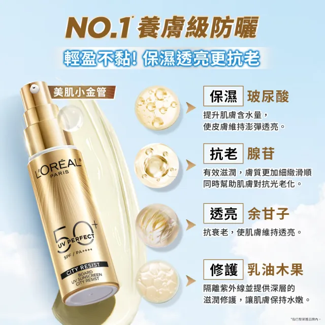【L’OREAL Paris 巴黎萊雅】多效防護輕裸美肌乳30ml  2入組_美肌小金管/控油小銀管(防曬/妝前乳)