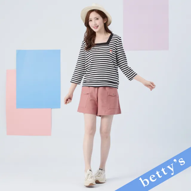 【betty’s 貝蒂思】寬版褲頭雙邊口袋短褲(粉色)