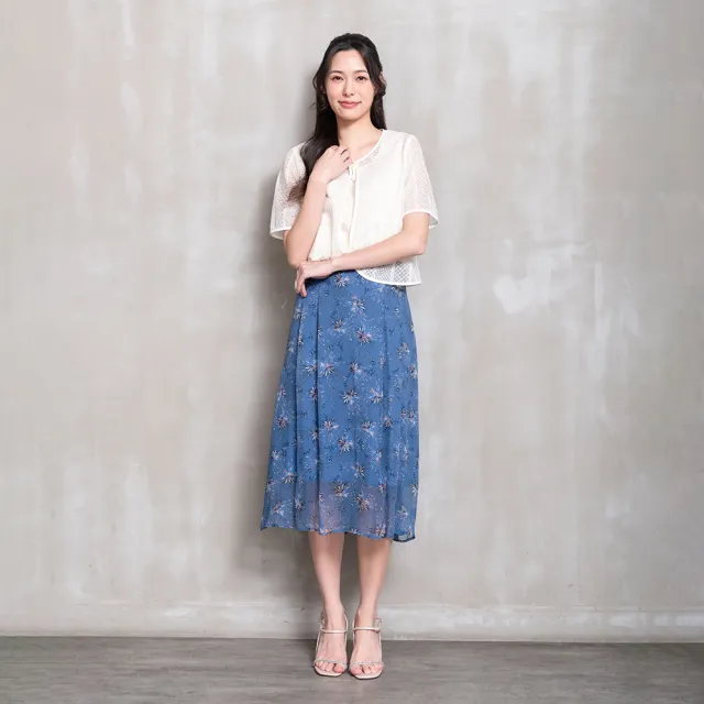 【perng yuh 芃諭名品】煙花盛放 印花 楊柳雪紡裙(2026 SS Collection|5A春夏新品上市)